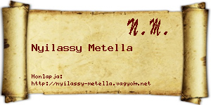 Nyilassy Metella névjegykártya